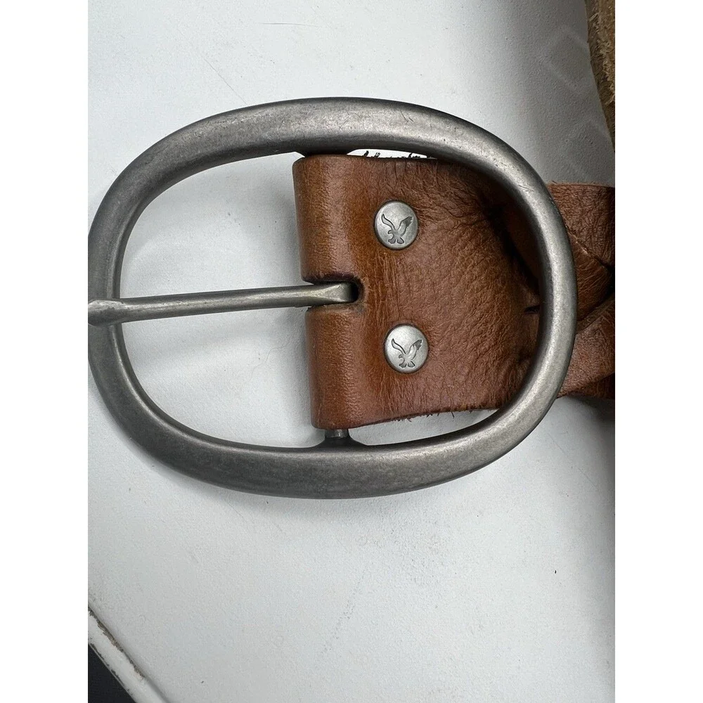 American Eagle Outfitters Women's Braided Belt Brown XL Adjustable Buckle